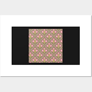 Chocolate Pink Flowers Posters and Art